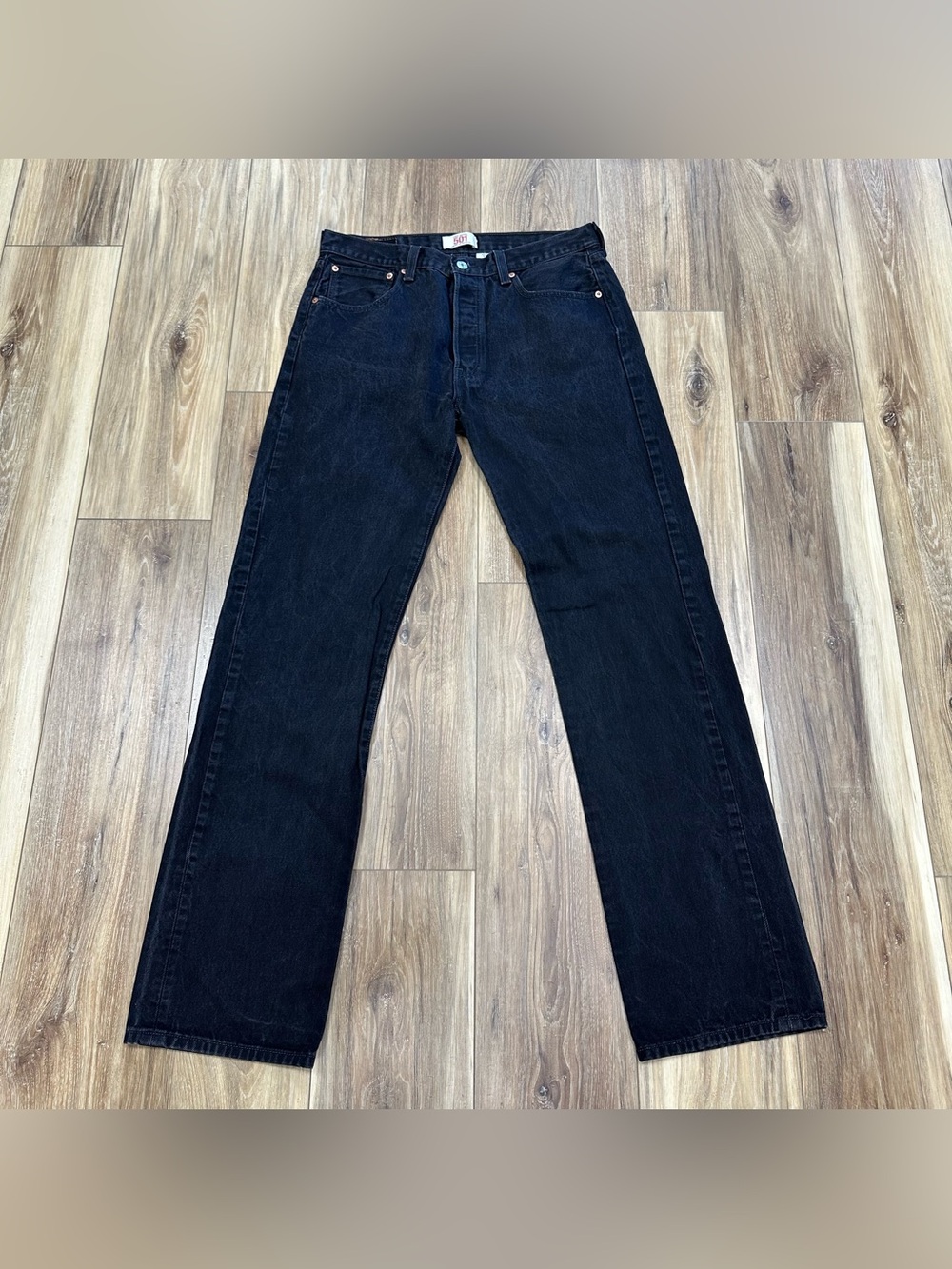 Y2K Levi’s 501 Straight Leg 100% Cotton Denim Jeans, Black, 34x36